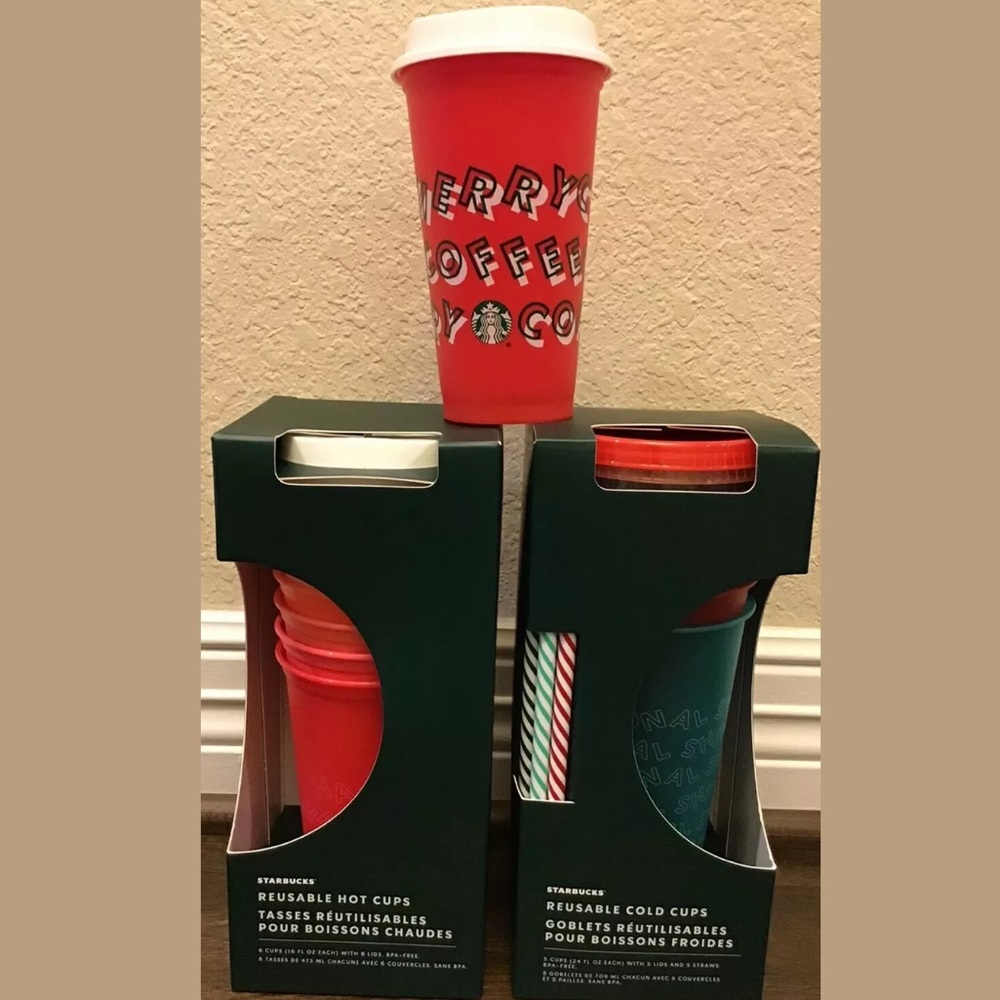 12 Starbucks 2019 Holiday REUSABLE CUPS, JOY!